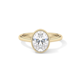 Oval Bezel Lab Grown Engagement Ring
