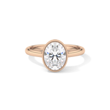 Oval Bezel Lab Grown Engagement Ring