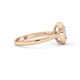 Oval Bezel Lab Grown Engagement Ring