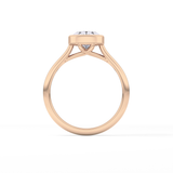 Oval Bezel Lab Grown Engagement Ring