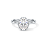 Oval Bezel Lab Grown Engagement Ring
