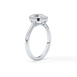 Oval Bezel Lab Grown Engagement Ring