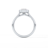 Oval Bezel Lab Grown Engagement Ring