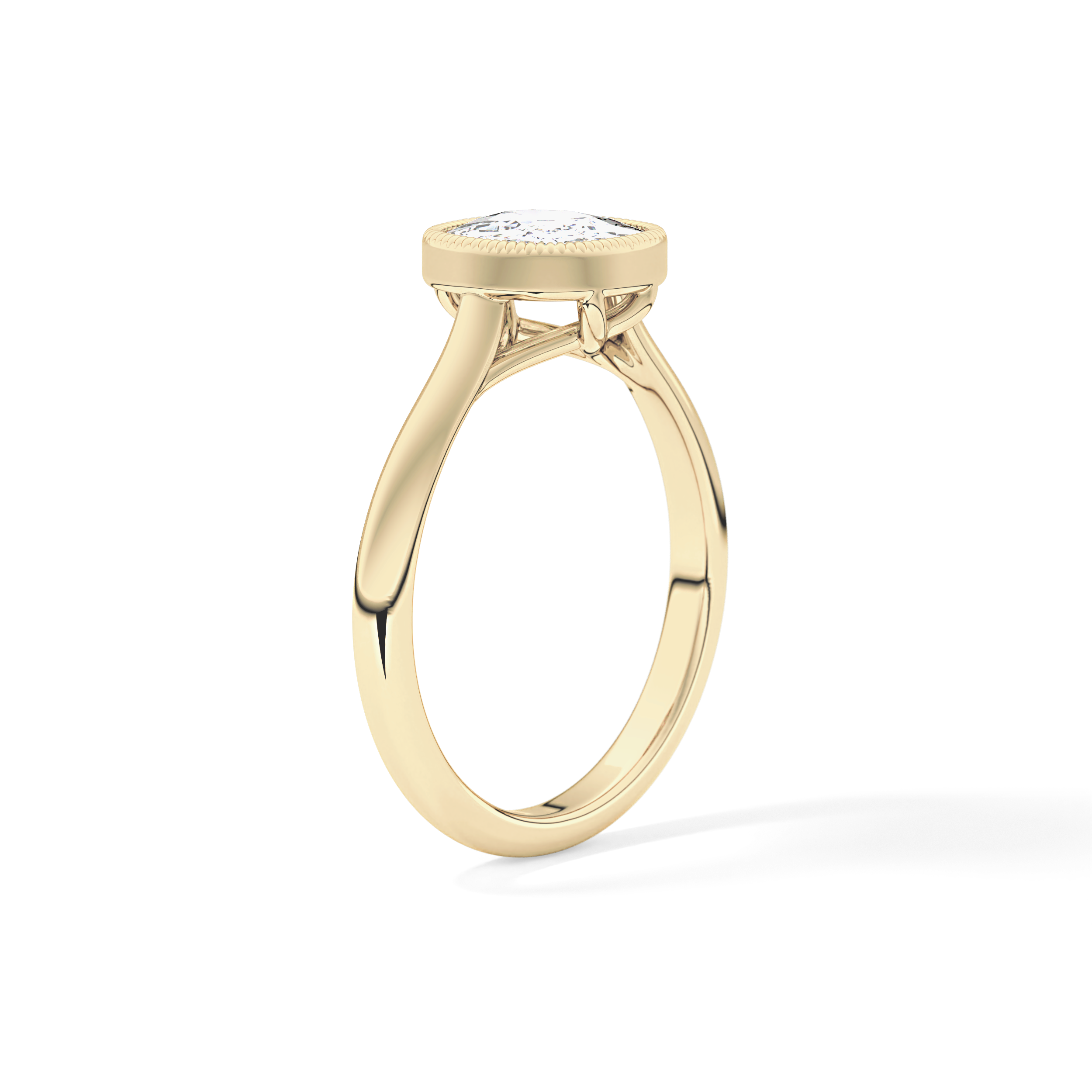 Cushion Bezel Lab Grown Engagement Ring