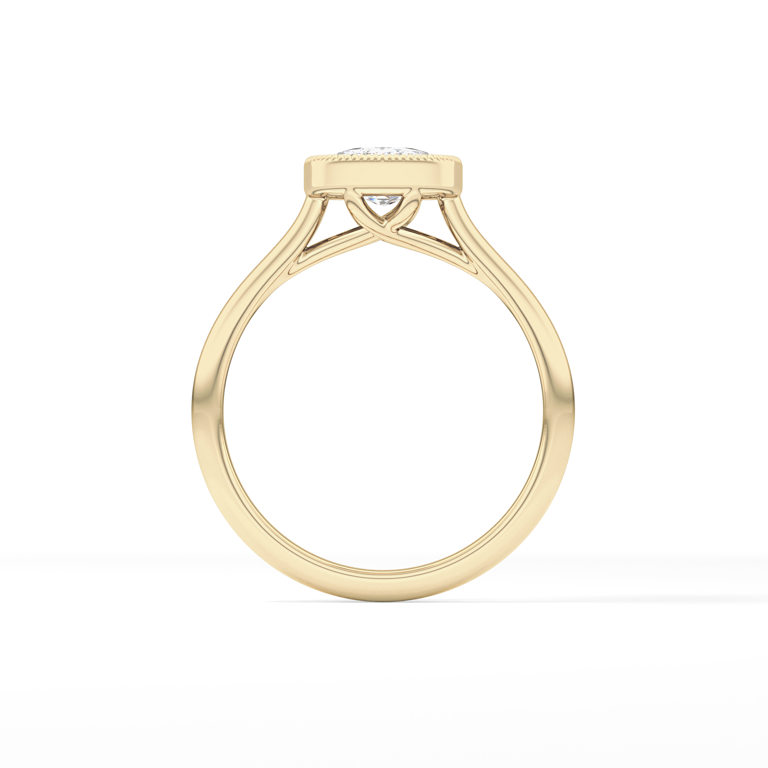 Cushion Bezel Lab Grown Engagement Ring