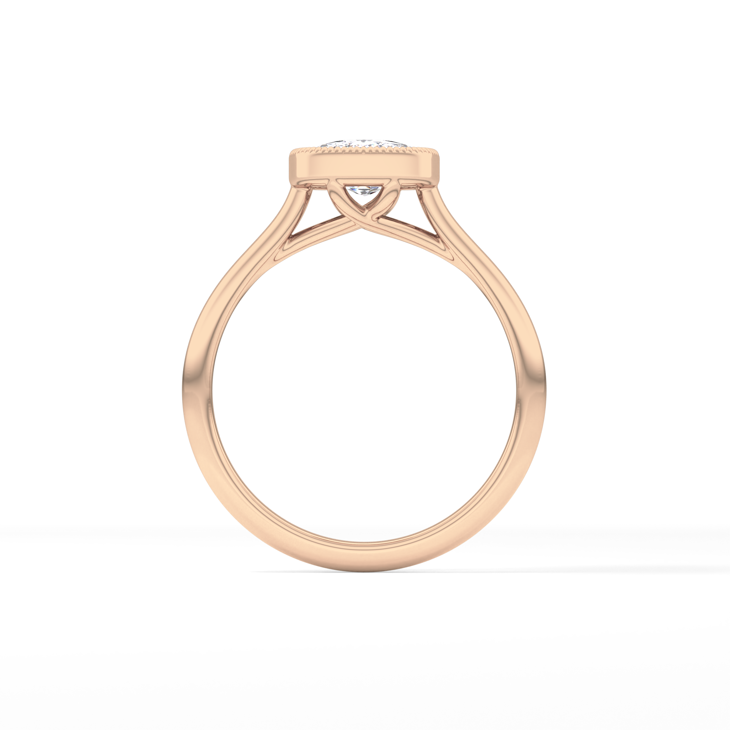 Cushion Bezel Lab Grown Engagement Ring