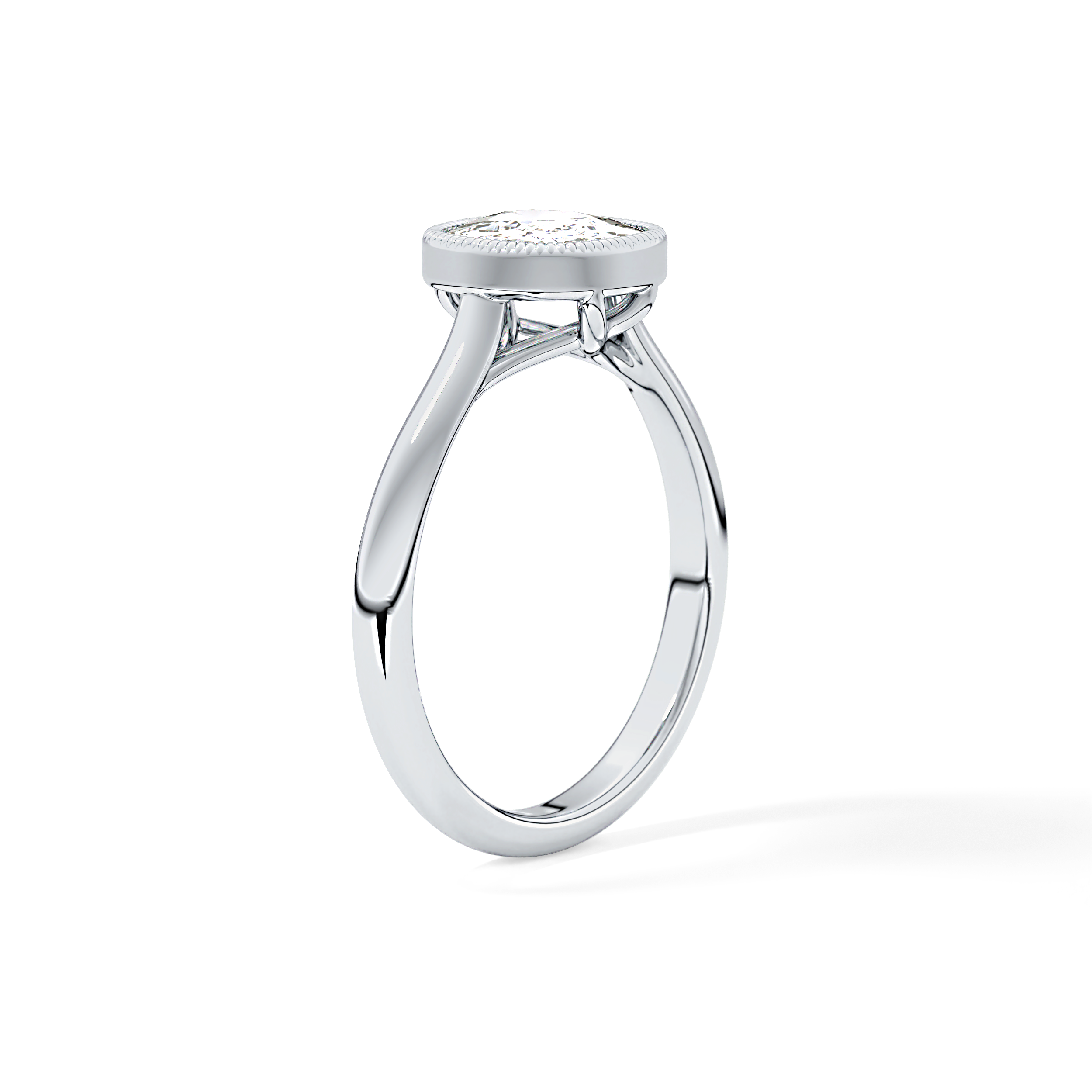 Cushion Bezel Lab Grown Engagement Ring