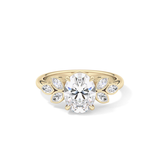 Oval Cluster Lab Grown Diamond Engagement Ring