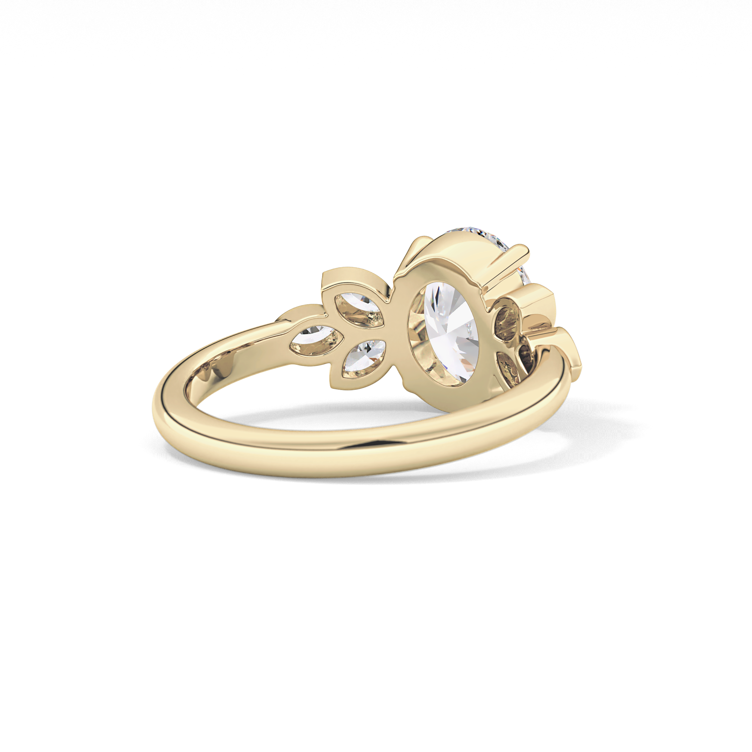Oval Cluster Lab Grown Diamond Engagement Ring