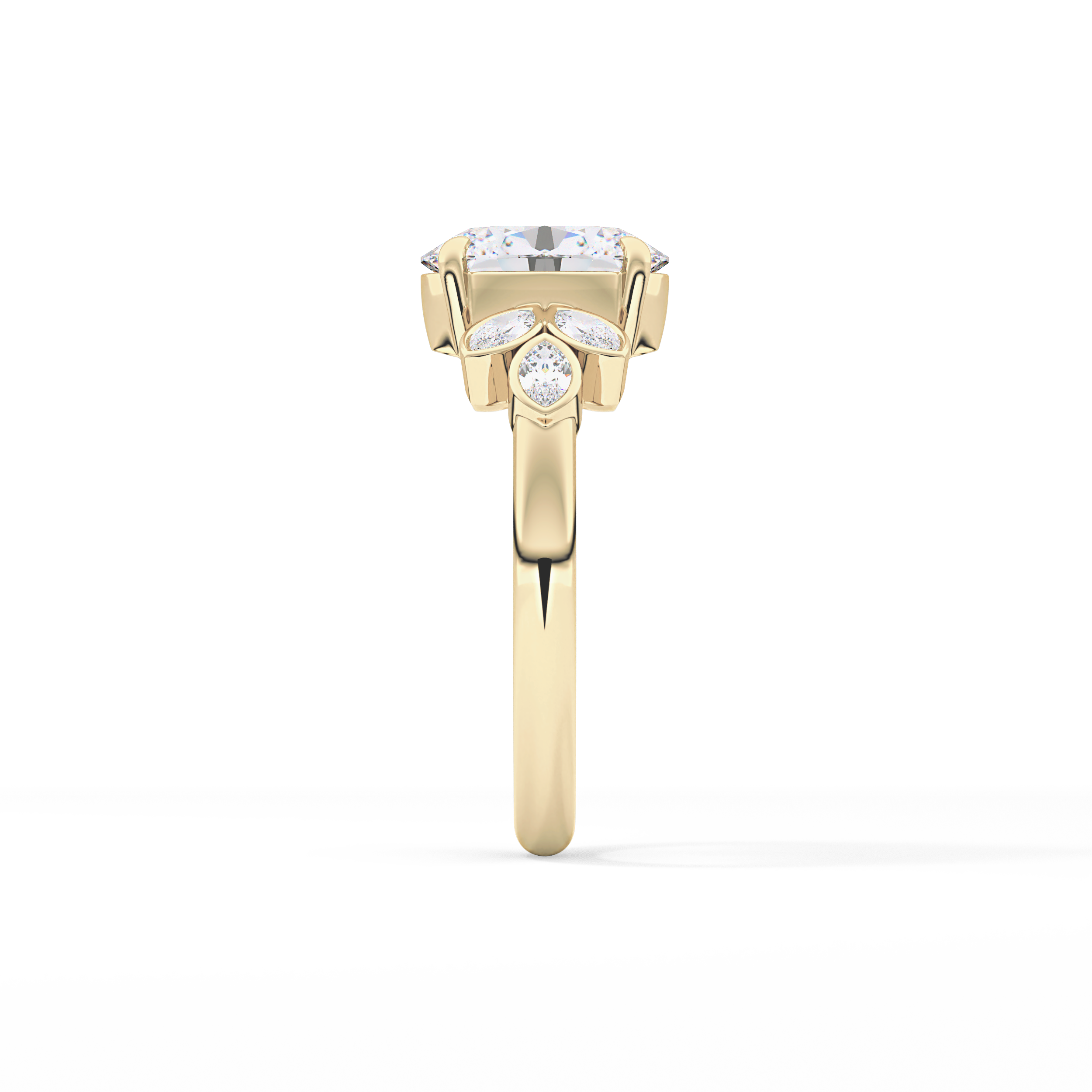 Oval Cluster Lab Grown Diamond Engagement Ring