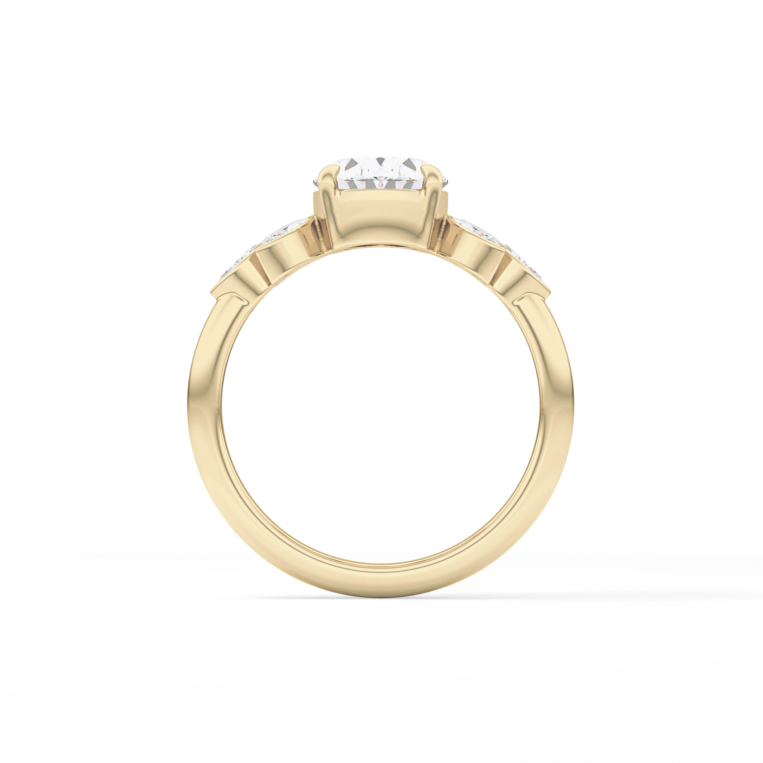 Oval Cluster Lab Grown Diamond Engagement Ring