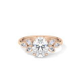 Oval Cluster Lab Grown Diamond Engagement Ring