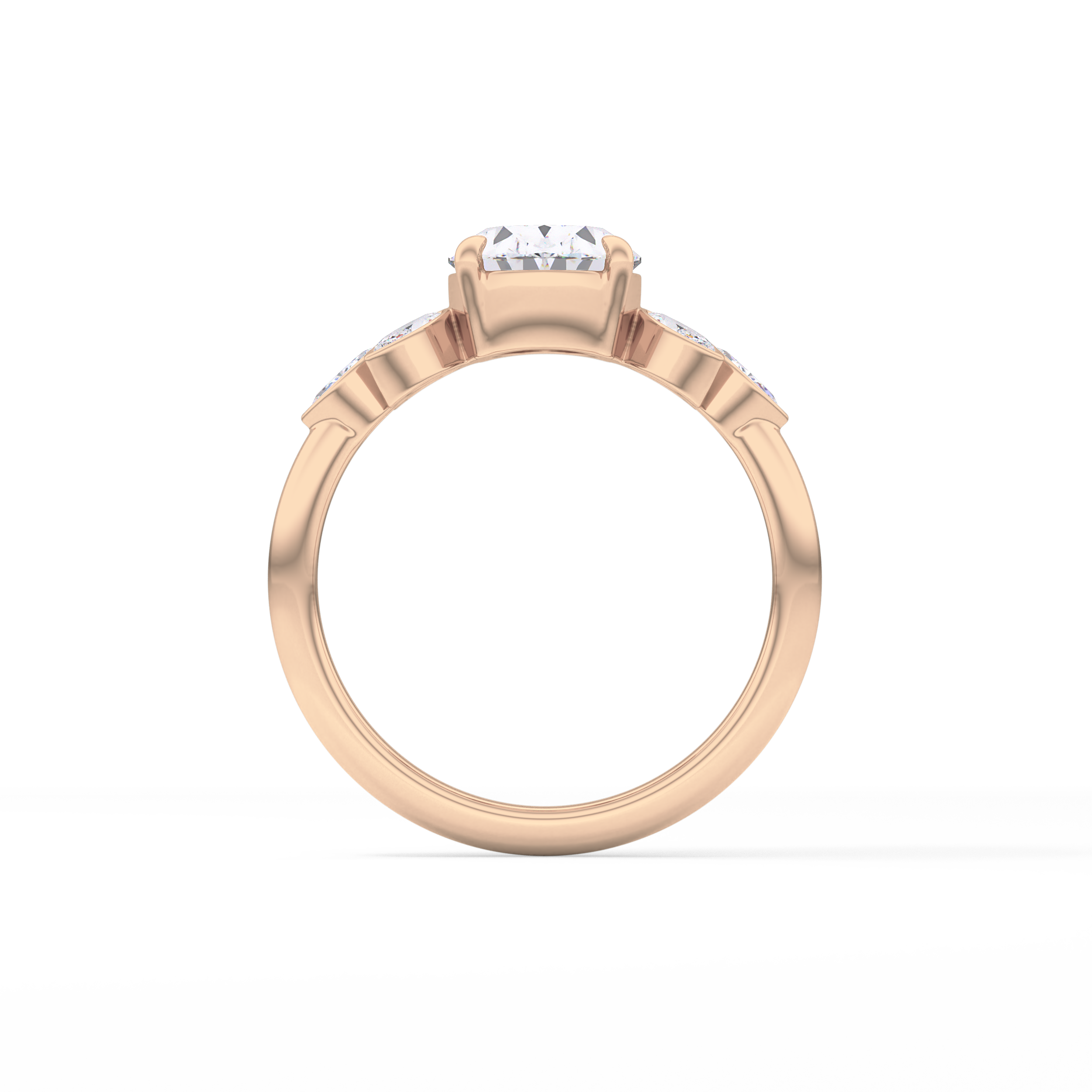 Oval Cluster Lab Grown Diamond Engagement Ring