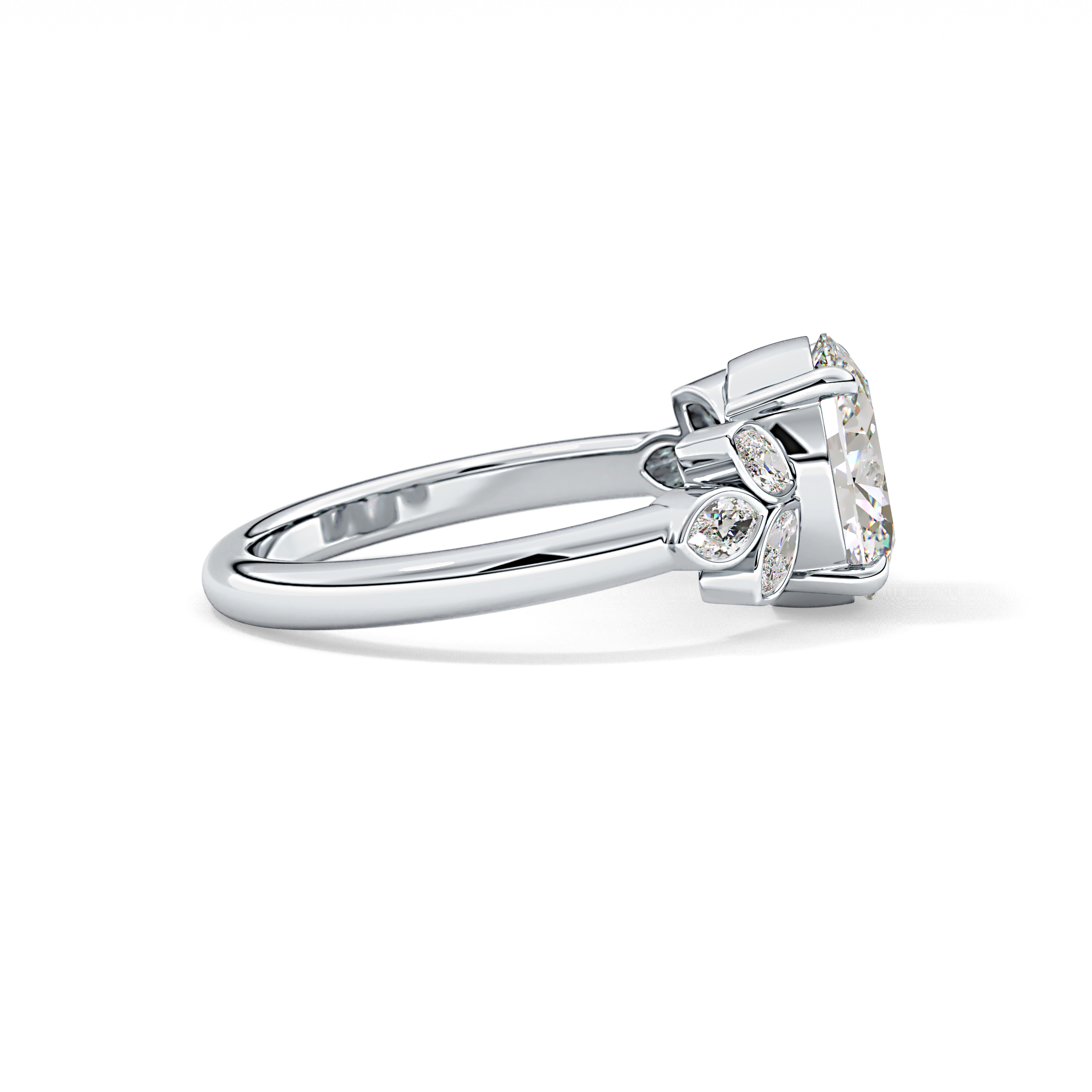 Oval Cluster Lab Grown Diamond Engagement Ring