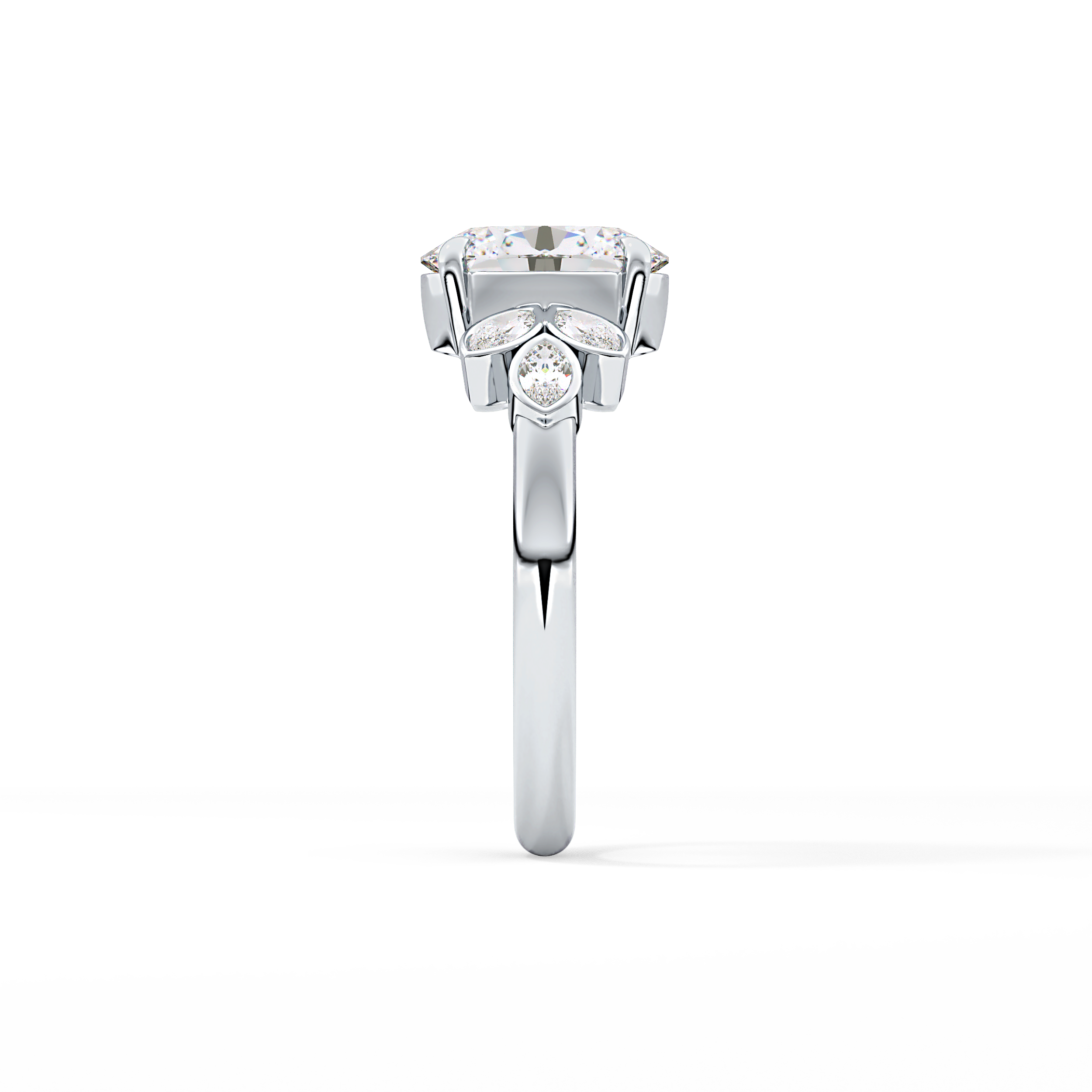 Oval Cluster Lab Grown Diamond Engagement Ring