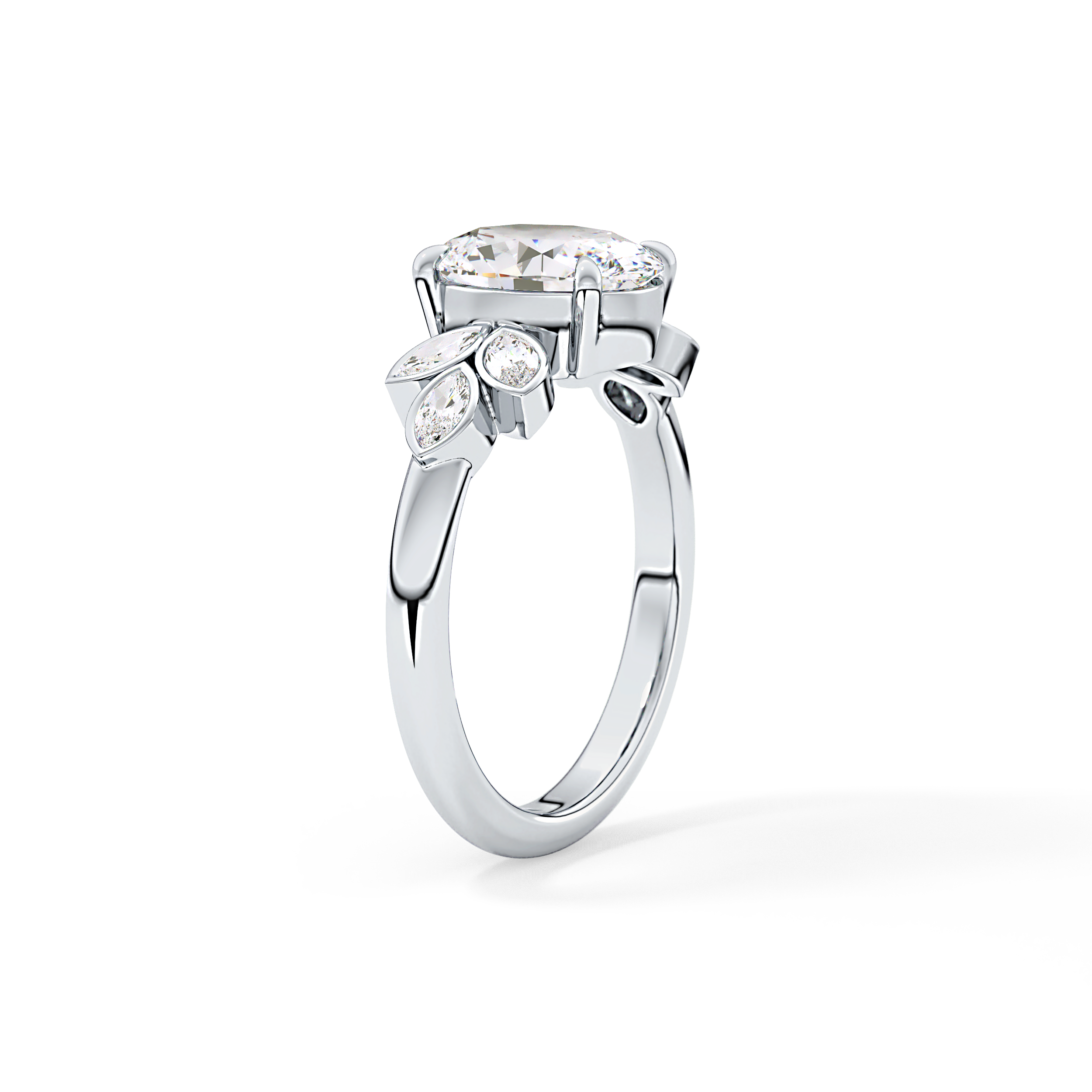 Oval Cluster Lab Grown Diamond Engagement Ring