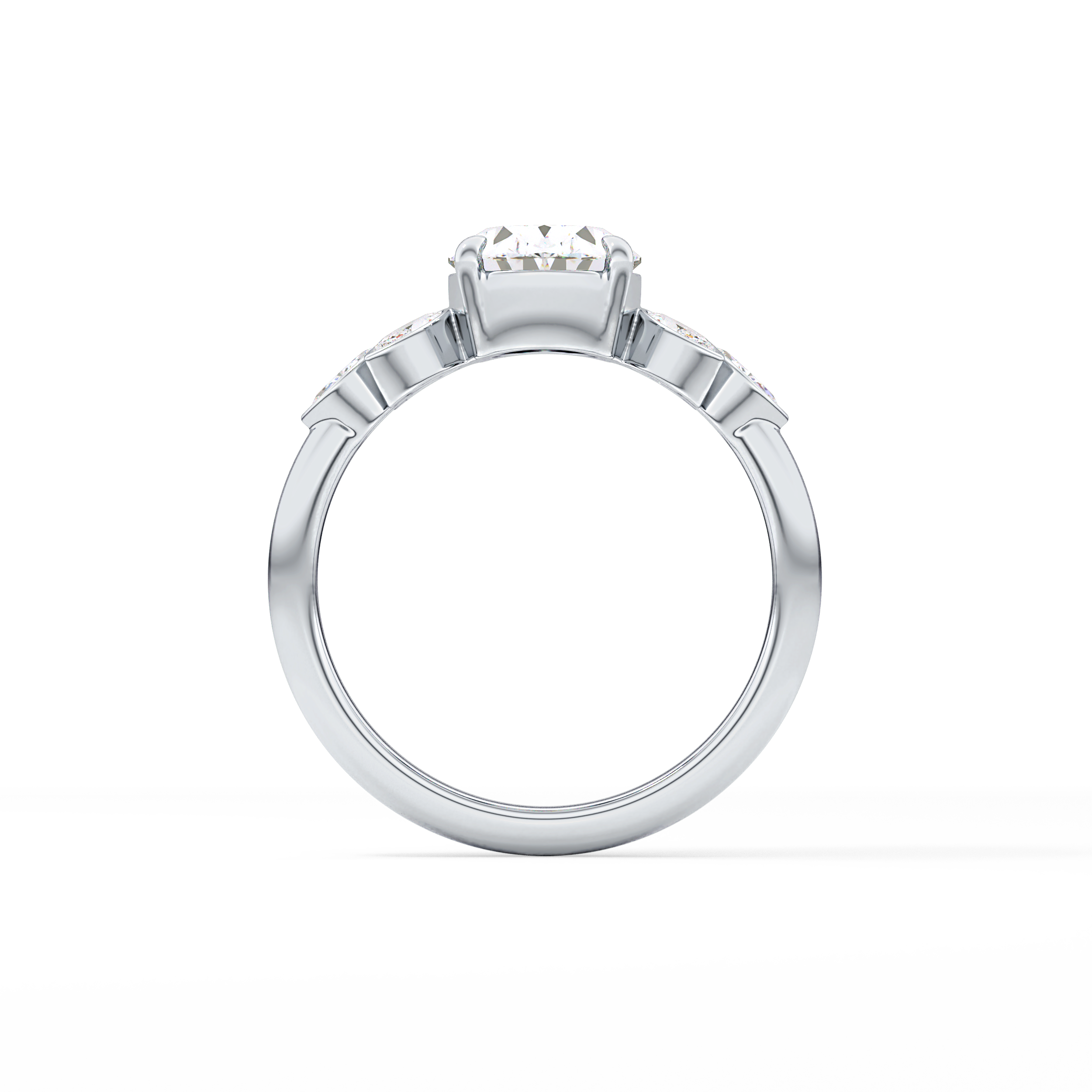 Oval Cluster Lab Grown Diamond Engagement Ring