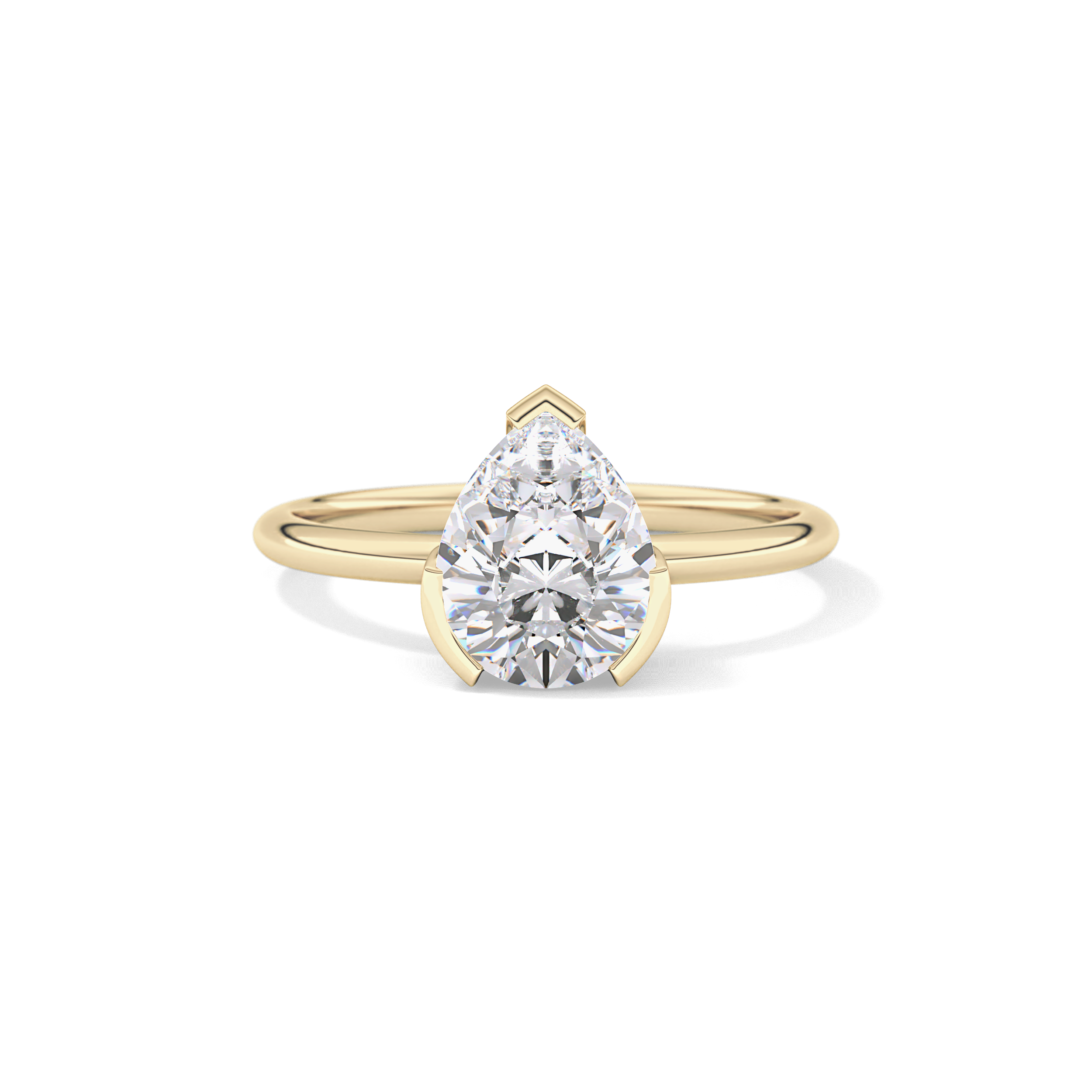 Pear Solitaire Lab Grown Engagement Ring