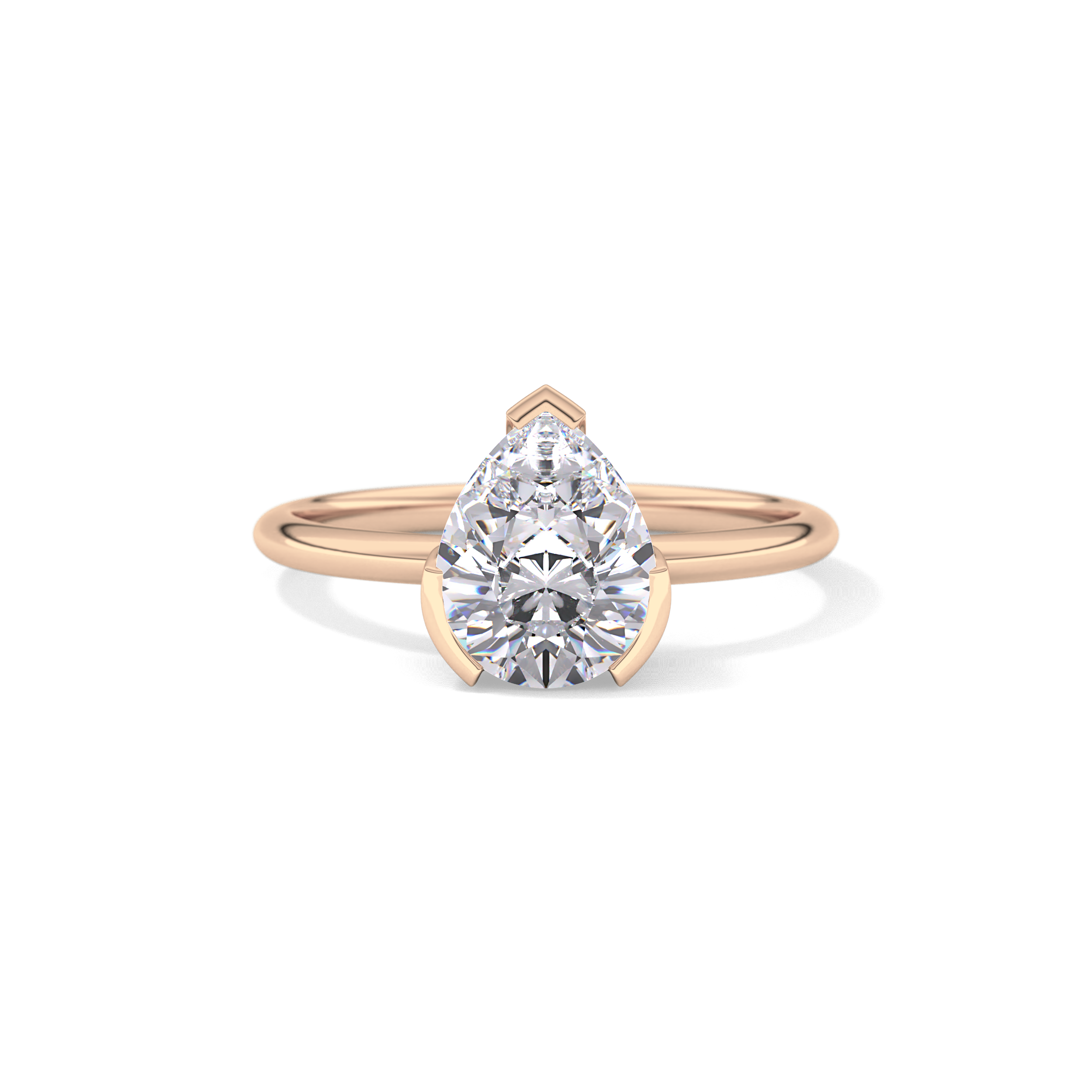Pear Solitaire Lab Grown Engagement Ring
