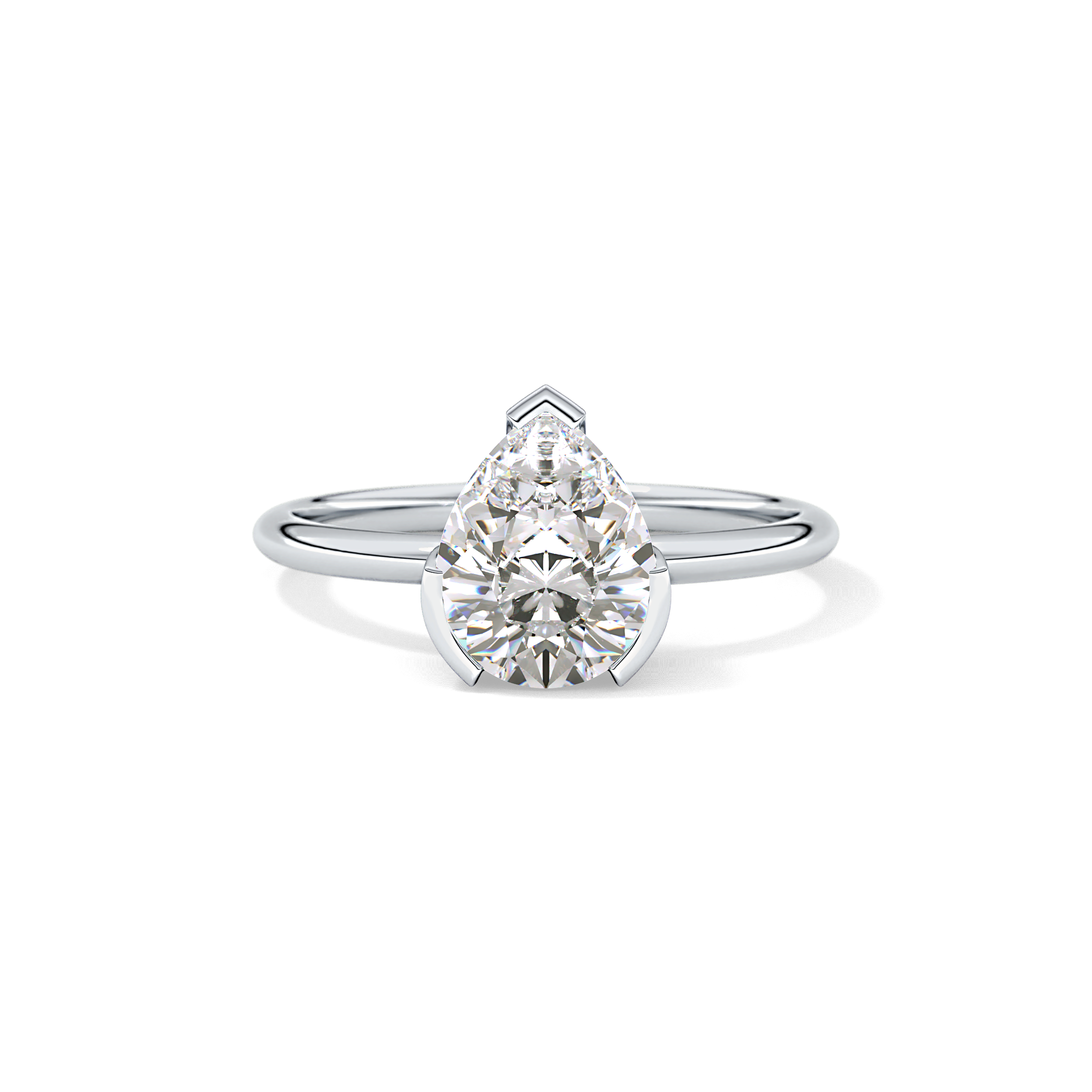 Pear Solitaire Lab Grown Engagement Ring