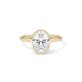 Oval Bezel Lab Grown Engagement Ring