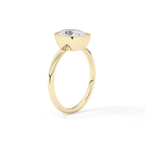 Oval Bezel Lab Grown Engagement Ring