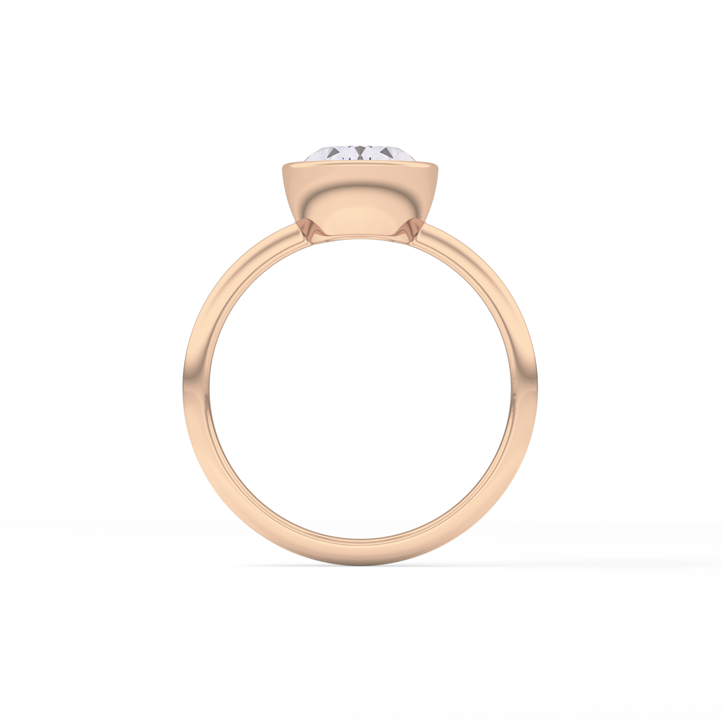 Oval Bezel Lab Grown Engagement Ring