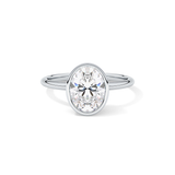 Oval Bezel Lab Grown Engagement Ring