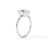 Oval Bezel Lab Grown Engagement Ring