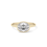 East West Oval Bezel Lab Grown Engagement Ring