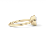East West Oval Bezel Lab Grown Engagement Ring