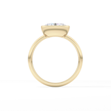 East West Oval Bezel Lab Grown Engagement Ring