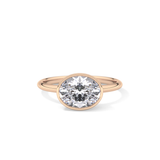 East West Oval Bezel Lab Grown Engagement Ring