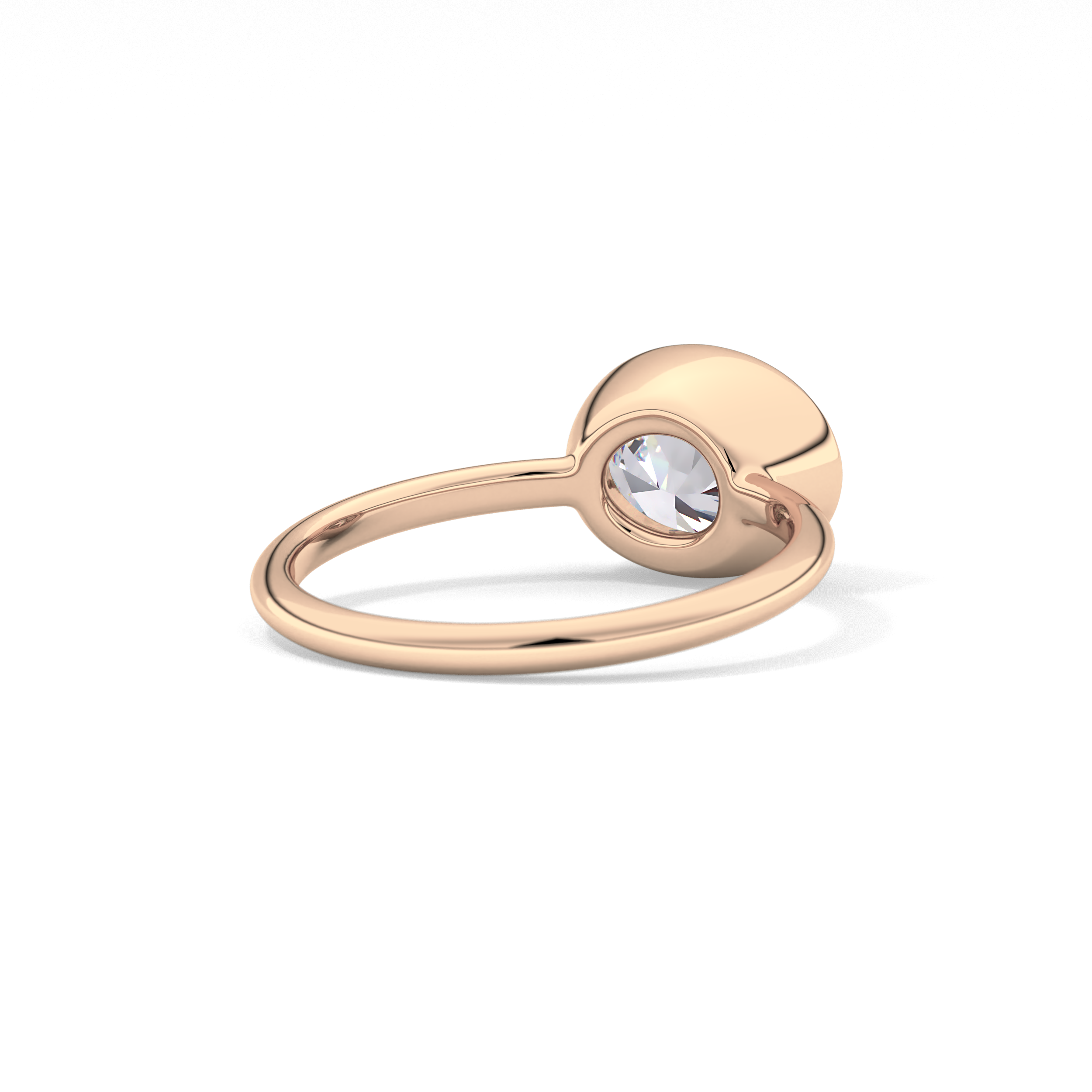 East West Oval Bezel Lab Grown Engagement Ring