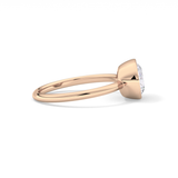 East West Oval Bezel Lab Grown Engagement Ring