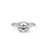 East West Oval Bezel Lab Grown Engagement Ring