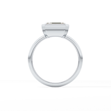 East West Emerald Bezel Lab Grown Engagement Ring