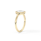 Rose Bezel Lab Grown Engagement Ring