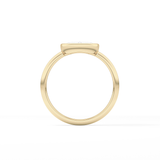 Rose Bezel Lab Grown Engagement Ring