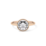 Rose Bezel Lab Grown Engagement Ring