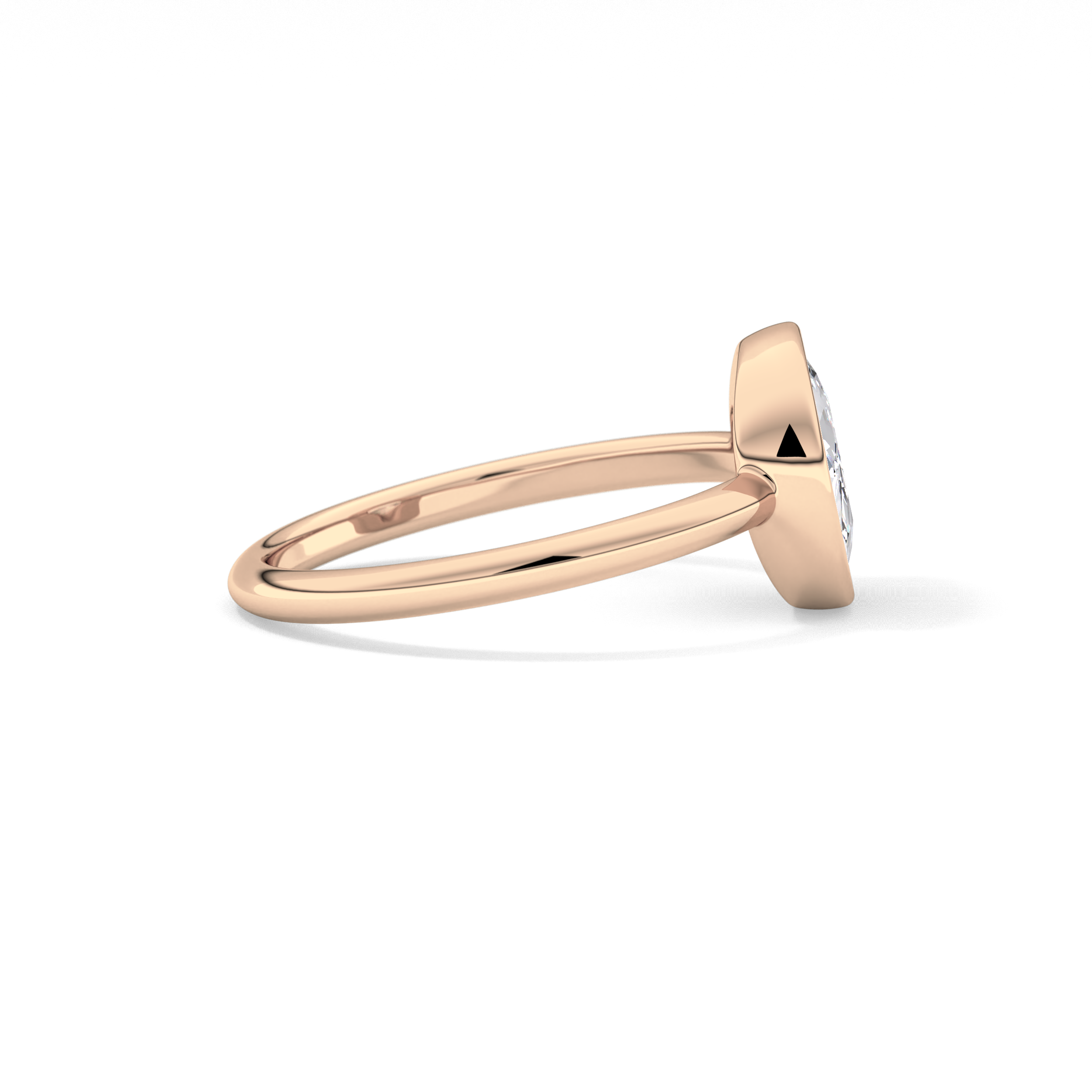 Rose Bezel Lab Grown Engagement Ring
