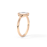 Rose Bezel Lab Grown Engagement Ring