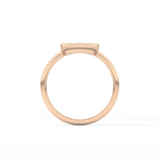 Rose Bezel Lab Grown Engagement Ring