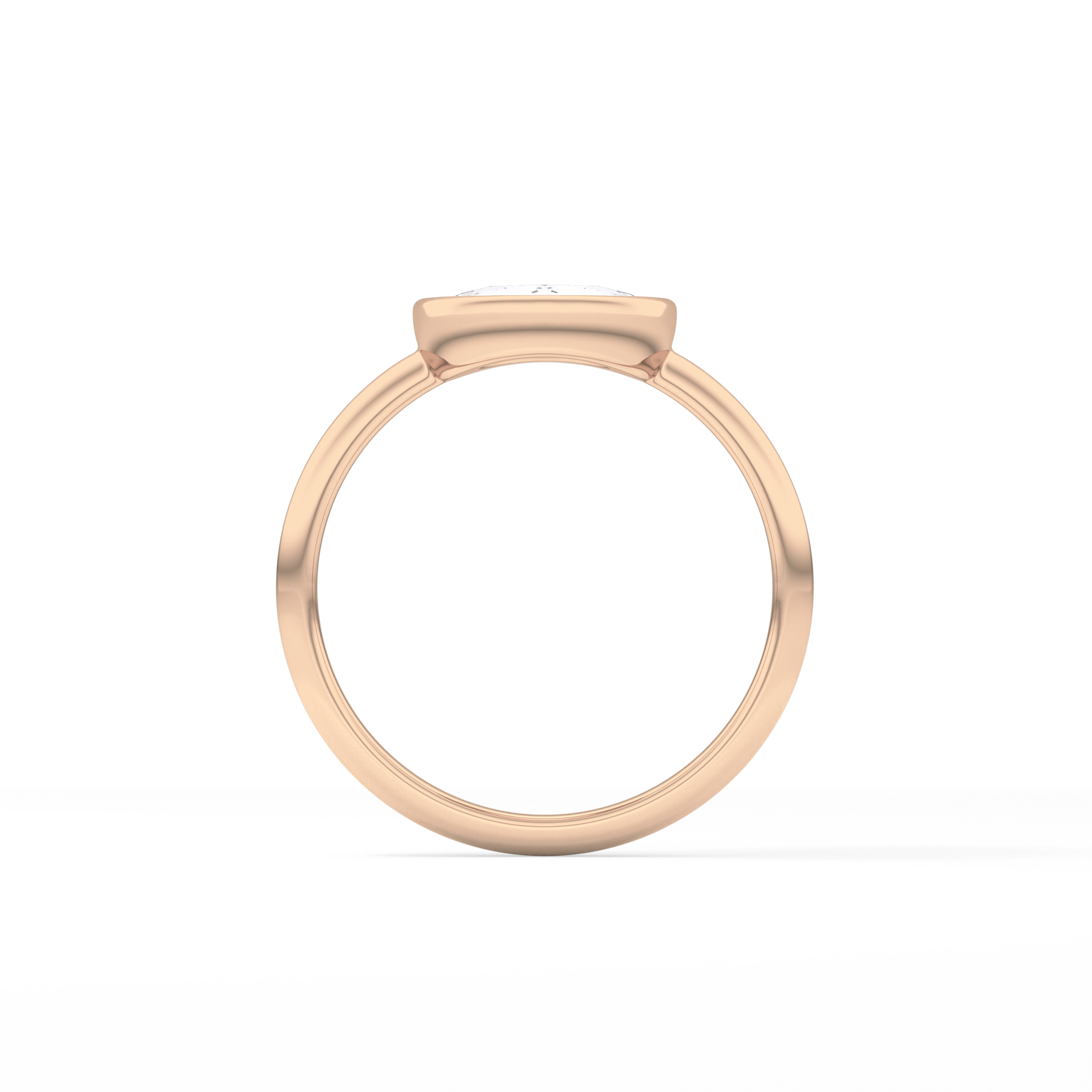 Rose Bezel Lab Grown Engagement Ring