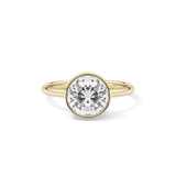 Round Bezel Lab Grown Engagement Ring