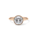 Round Bezel Lab Grown Engagement Ring