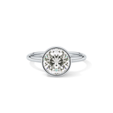Round Bezel Lab Grown Engagement Ring