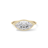 East West Marquise Bezel Lab Grown Engagement Ring