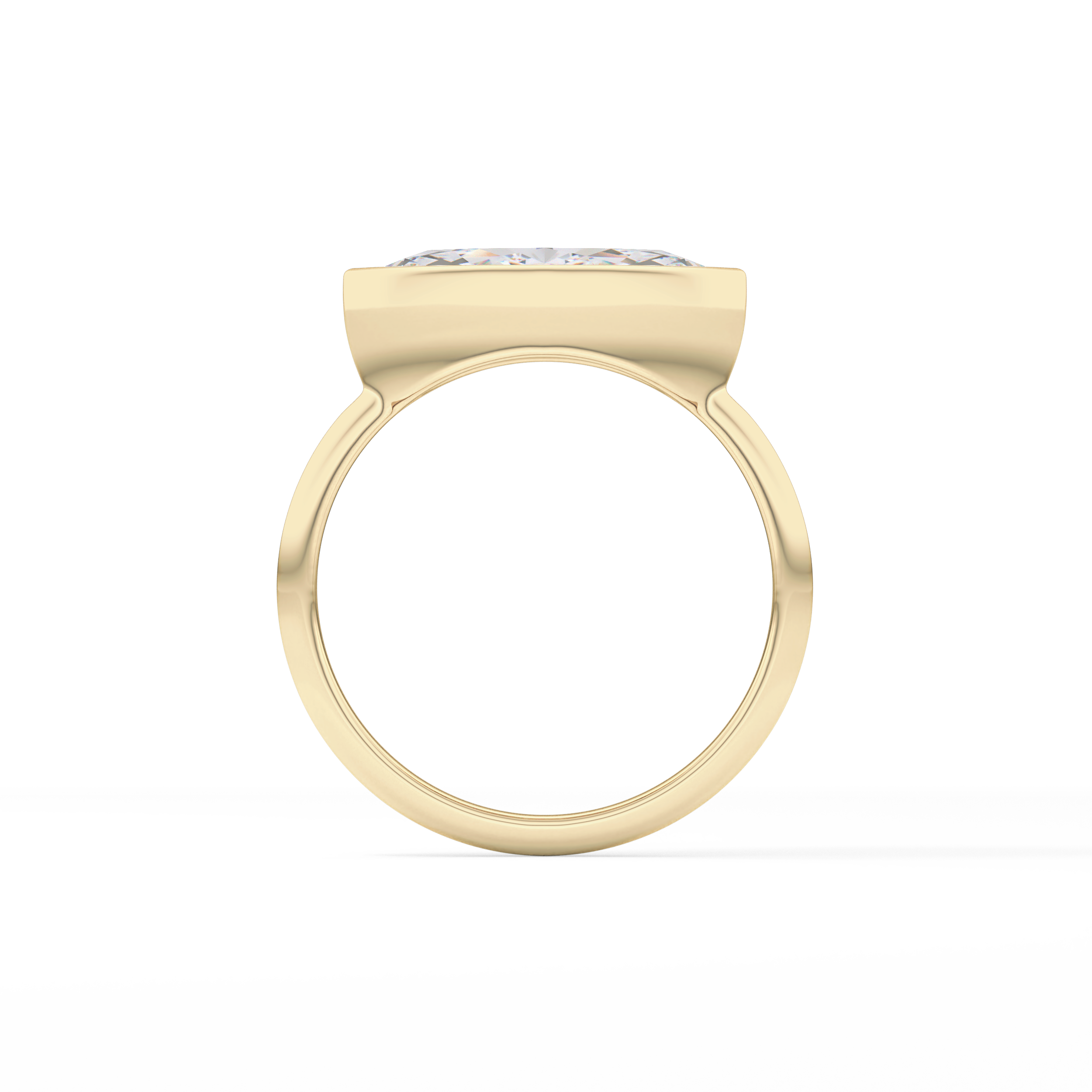 East West Marquise Bezel Lab Grown Engagement Ring