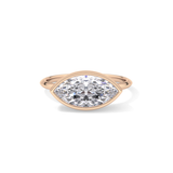 East West Marquise Bezel Lab Grown Engagement Ring
